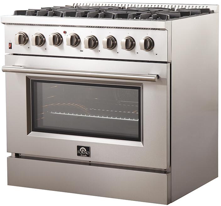 FORNO Appliance Package - 36 Inch Dual Fuel Range, 60 Inch Refrigerator, Microwave Drawer, Dishwasher, AP-FFSGS6156-36-7