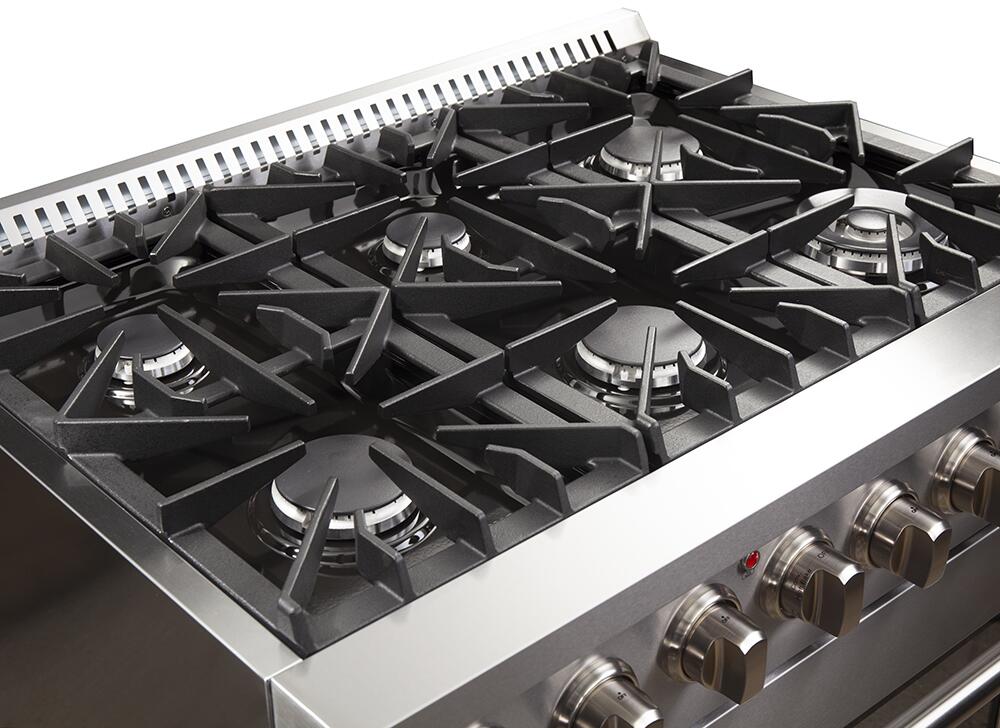 FORNO Appliance Package- 36 Inch Dual Fuel Range, Wall Mount Range Hood, AP-FFSGS6156-36-W
