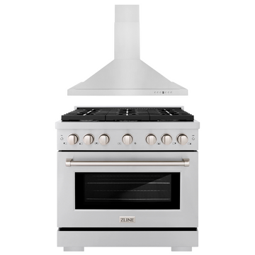 ZLINE Appliance Package - 36 in. Gas Range, 36 in. Range Hood, 2KP-SGRRH36