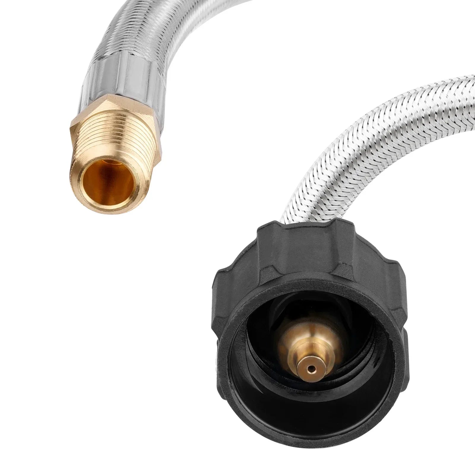 Empava 2pcs 1/4-Inch NPT Braided Hose in Stainless Steel (EMPV-12EH42)