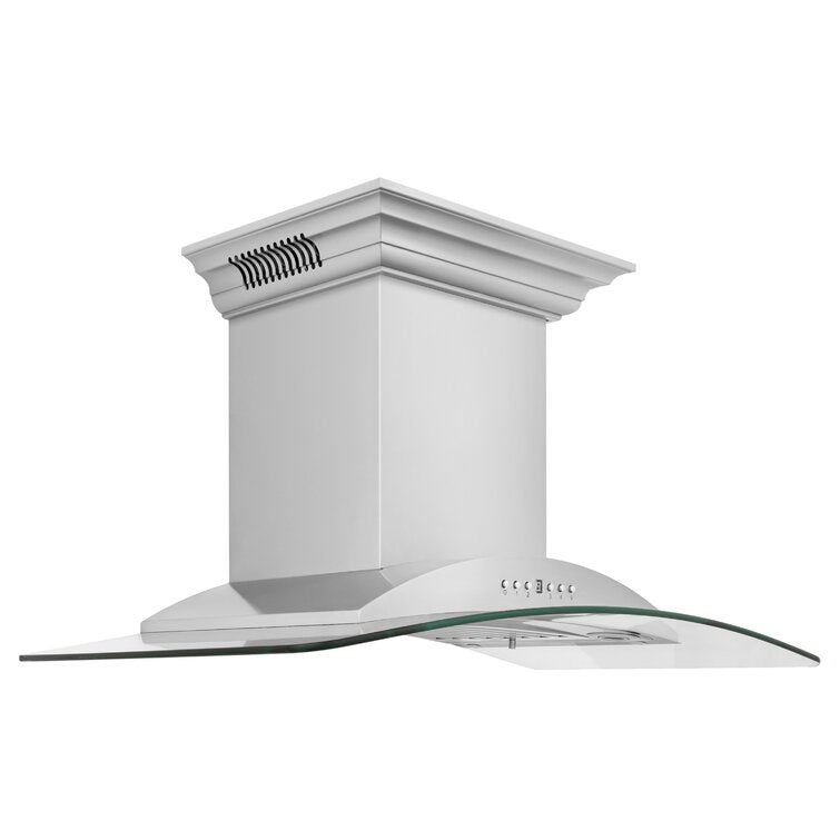ZLINE 30 in. Wall Mount Range Hood Ducted Stainless Steel CrownSound Bluetooth Speakers (KNCRN-BT-30)