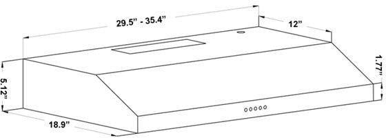 ZLINE 30 in Under Cabinet Range Hood Stainless Steel 400 CFM LED Lighting Dishwasher-Safe Baffle Filters (617-30)