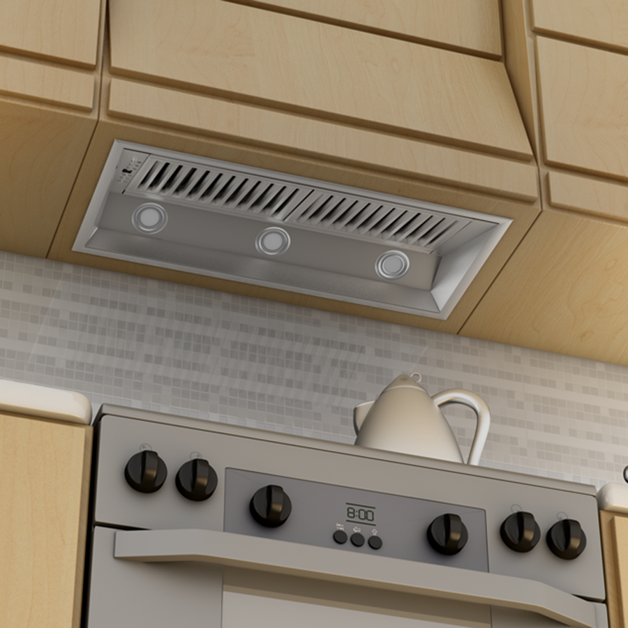ZLINE 34 Inch Range Hood Insert Wall Mount Stainless Steel 700 CFM LED Lighting Baffle Filters (698-34)