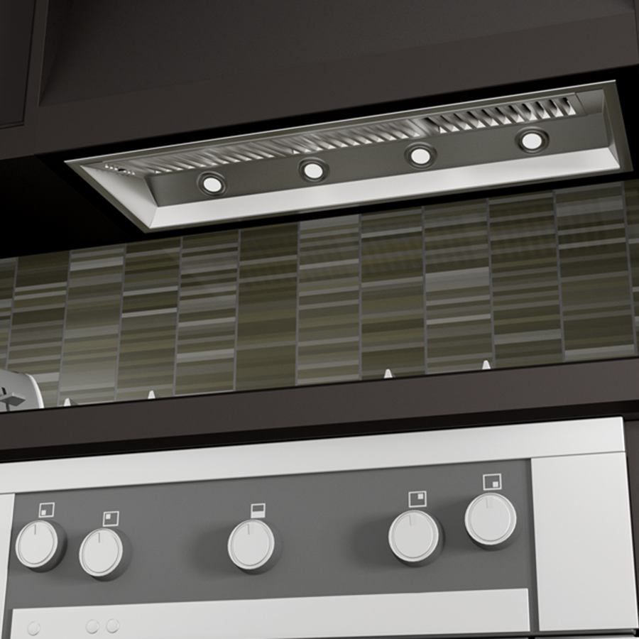 ZLINE 46 in. Range Hood Insert 18 in. Depth Stainless Steel 700 CFM 4-Speed Motor LED Lighting (698-46)