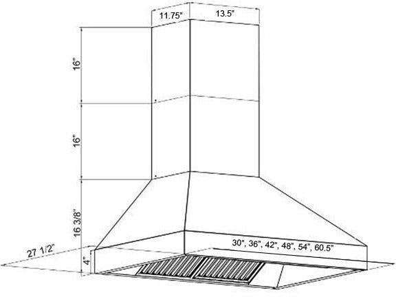 ZLINE 36 in. Wall Mount Range Hood Stainless Steel Remote Dual Blower 697-RD-36