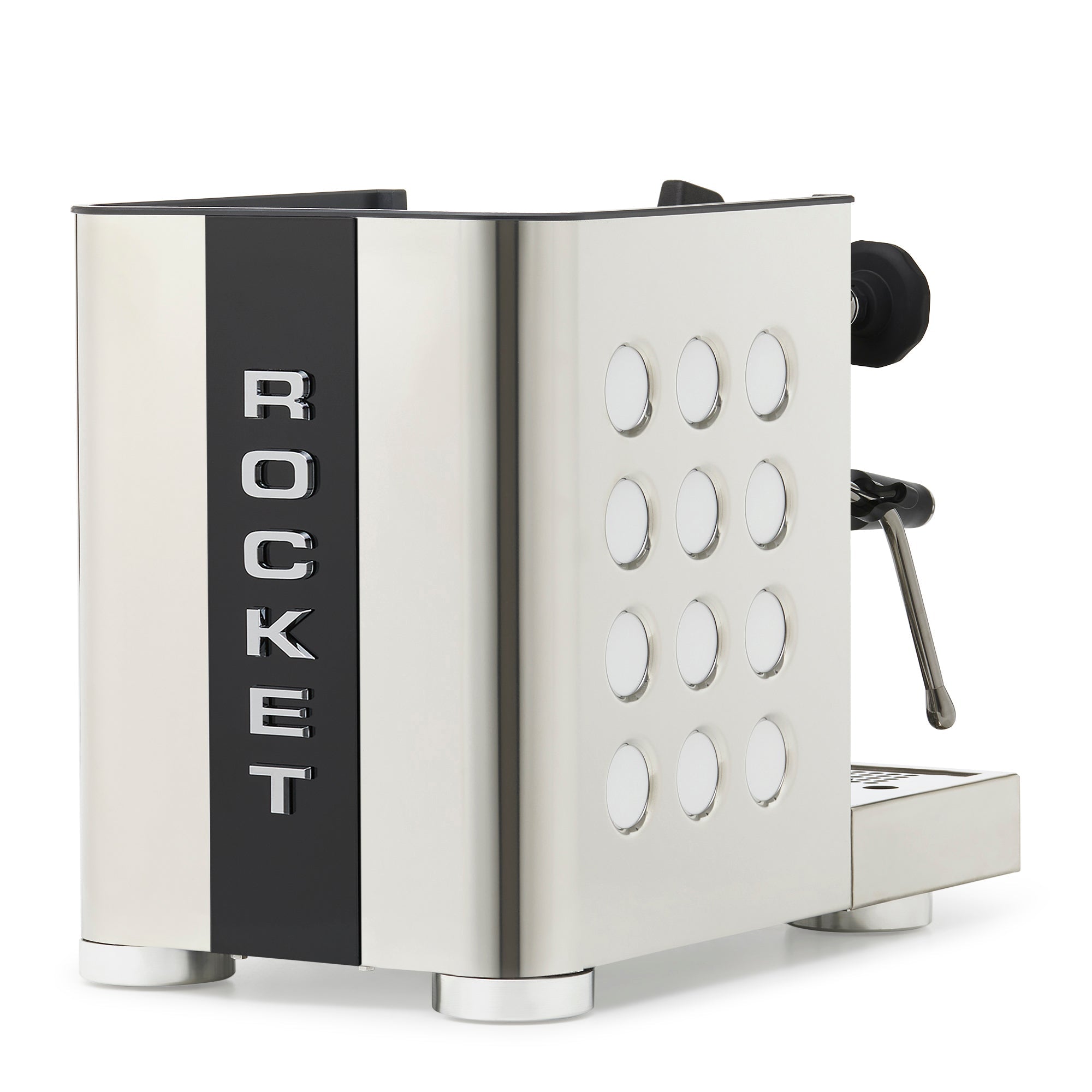 Rocket Espresso Appartamento TCA Espresso Machine - Stainless Steel with Black Stripe