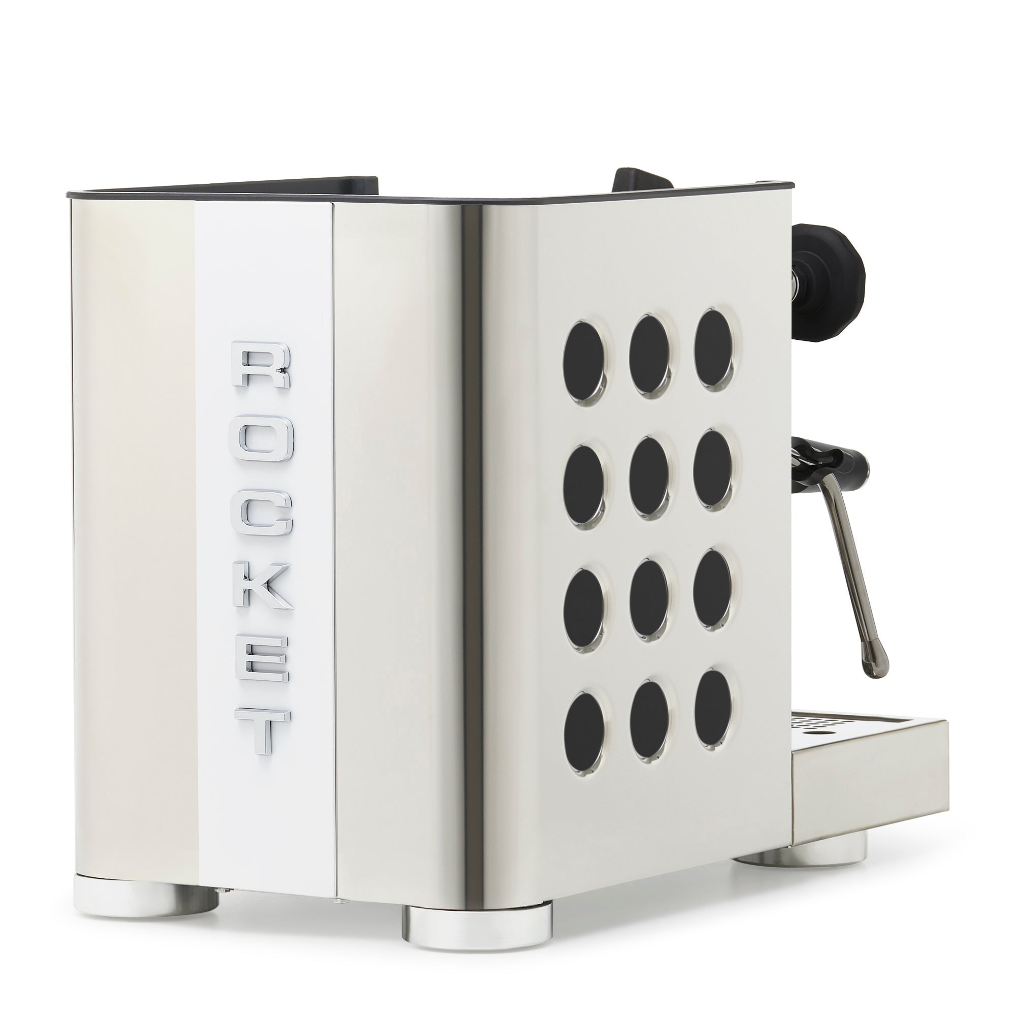 Rocket Espresso Appartamento TCA Espresso Machine - Stainless Steel with White Stripe