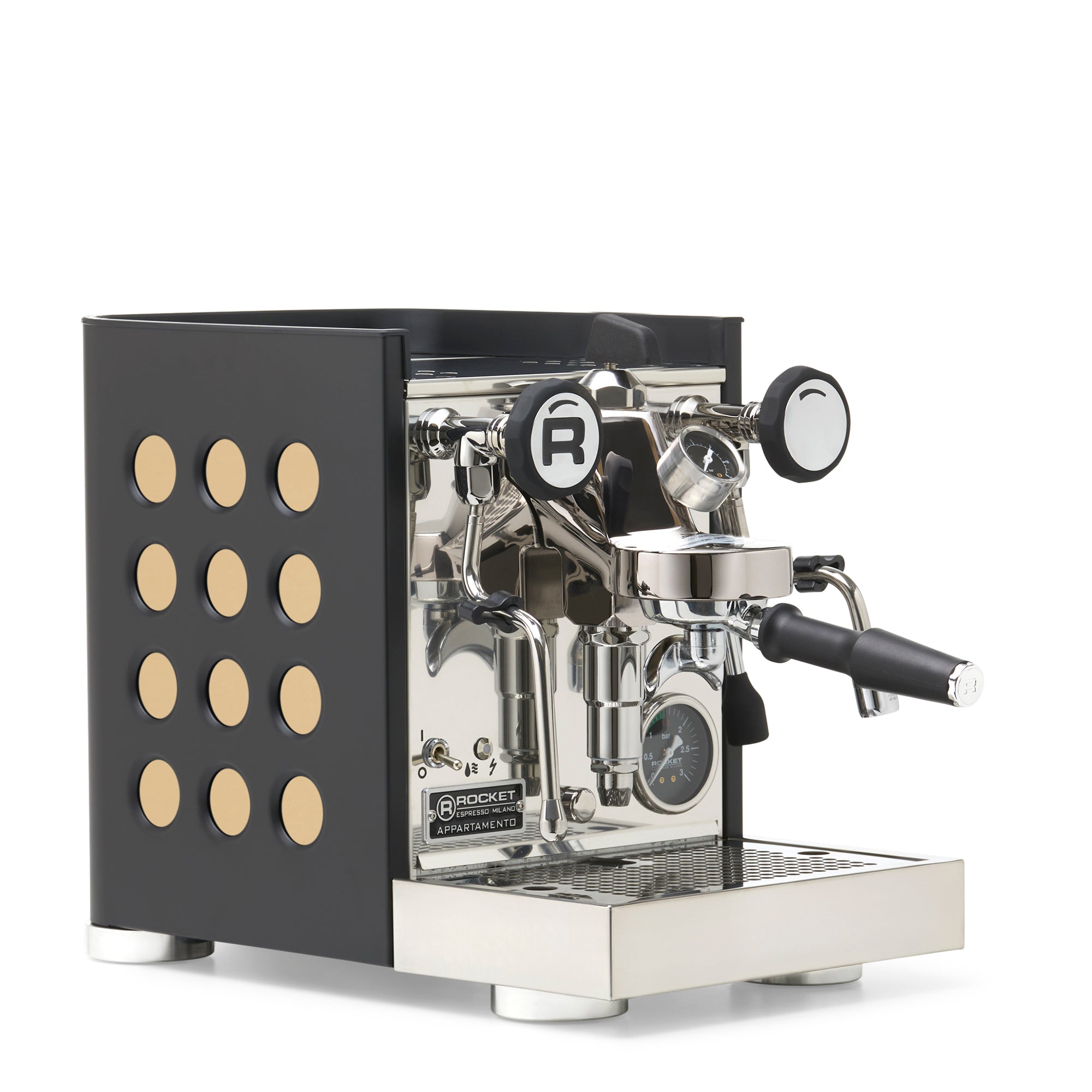 Rocket Espresso Appartamento TCA Espresso Machine - Black with Black Stripe