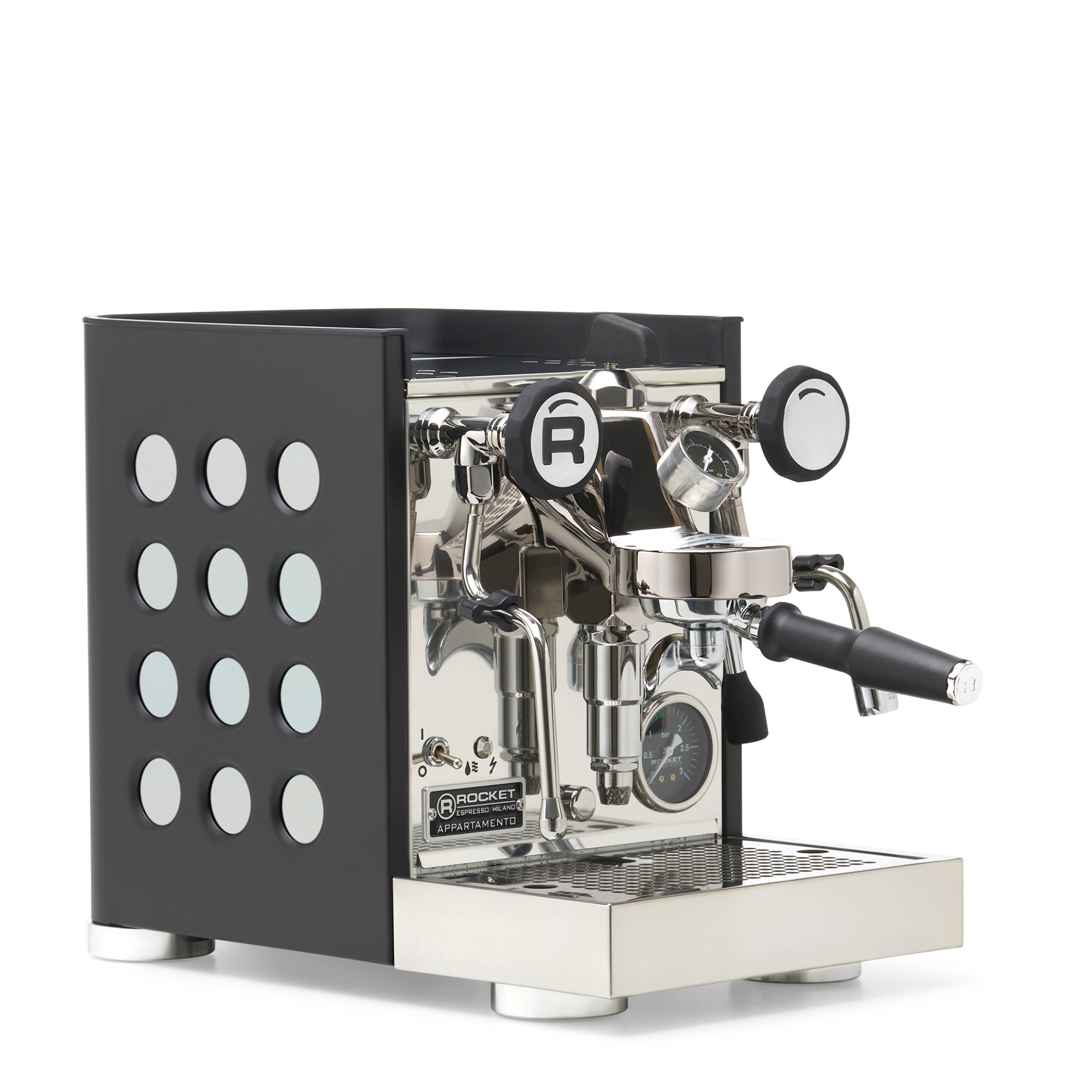 Rocket Espresso Appartamento TCA Espresso Machine - Black with Black Stripe