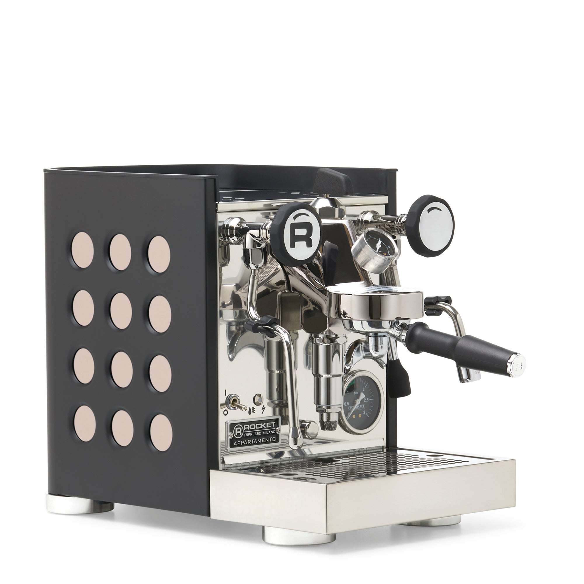 Rocket Espresso Appartamento TCA Espresso Machine - Black with Black Stripe