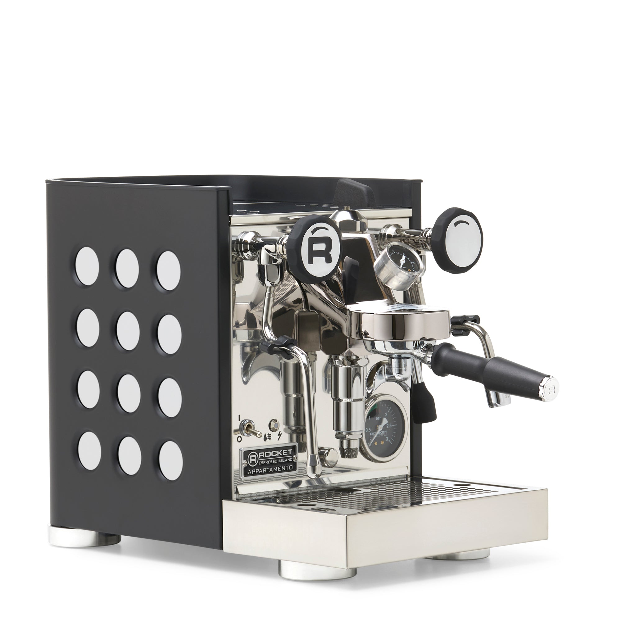 Rocket Espresso Appartamento TCA Espresso Machine - Black with Black Stripe