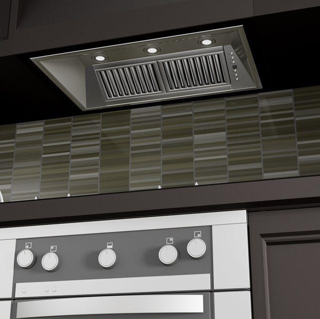 ZLINE 46 in Island Mount Range Hood Insert 21 in Depth Stainless Steel 4-Speed 700 CFM (721i-46)