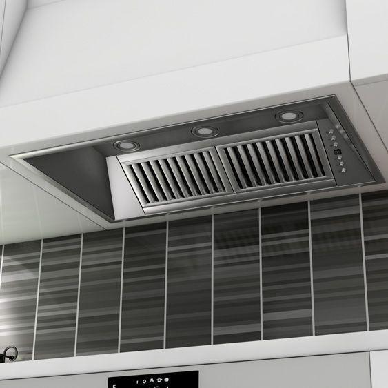 ZLINE 46 in Island Mount Range Hood Insert 21 in Depth Stainless Steel 4-Speed 700 CFM (721i-46)