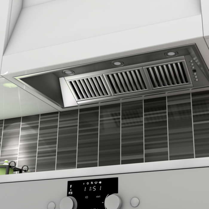 ZLINE 46 in. Island Mount Range Hood Insert, 24 in. Depth, Stainless Steel, 824i-46