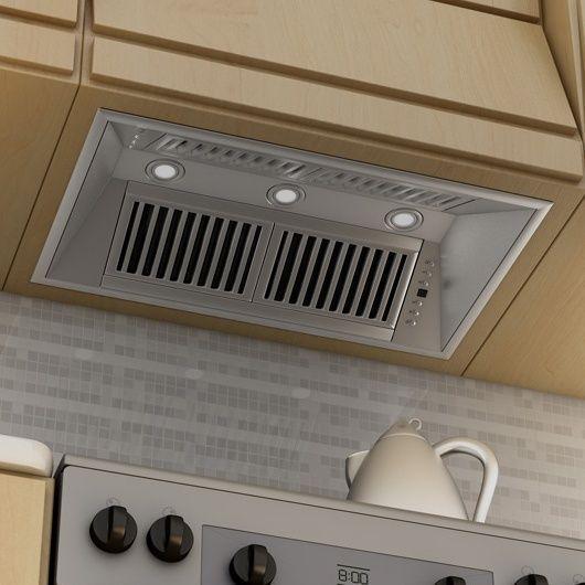 ZLINE 46 in Island Mount Range Hood Insert 21 in Depth Stainless Steel 4-Speed 700 CFM (721i-46)