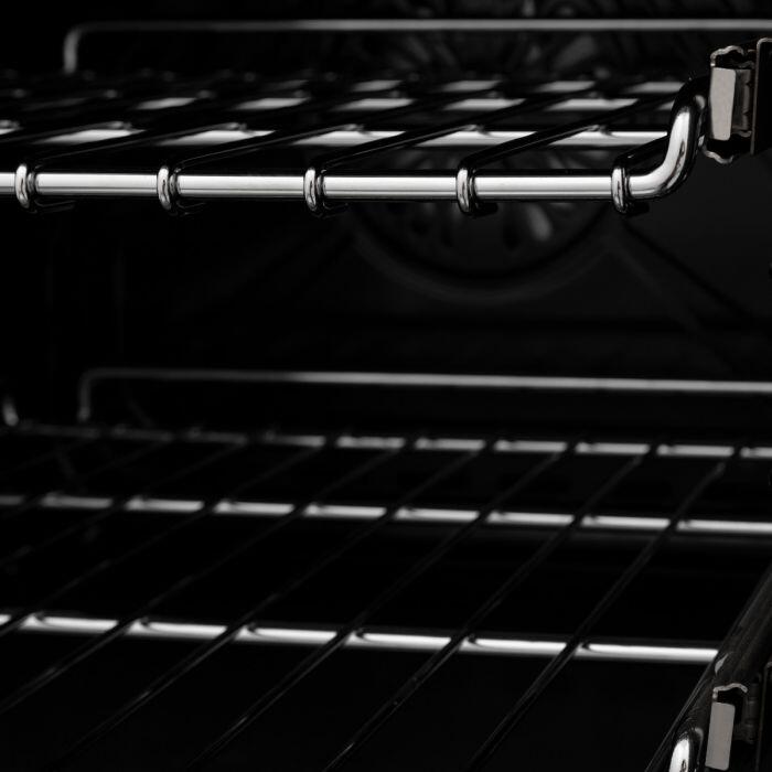 ZLINE 30" Dual Fuel Professional Range with Gas Burners & Electric Convection Oven, Black Stainless Steel with Brass Burners (RAB-BR-30)