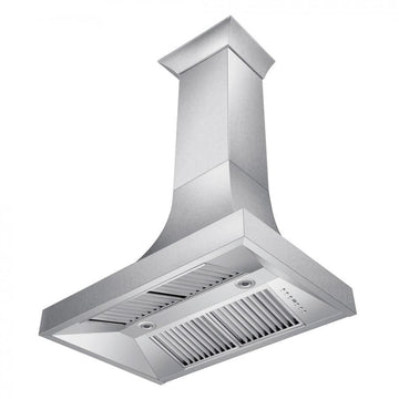 ZLINE 36 Inch Wall Mount Range Hood Satin Stainless Steel Designer Series Ducted (8632S-36)