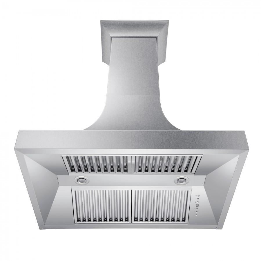 ZLINE 36 Inch Wall Mount Range Hood Satin Stainless Steel Designer Series Ducted (8632S-36)