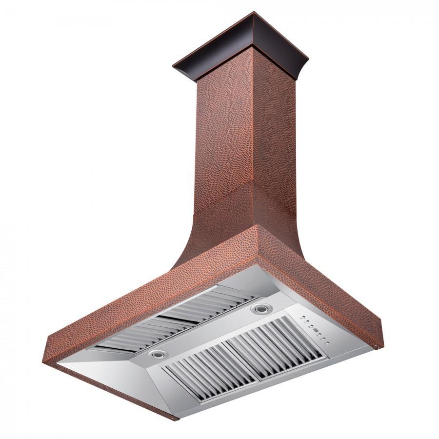 ZLINE 30 in. Wall Range Hood Designer Series Hand-Hammered Copper Finish 4-Speed Ventilation 500 CFM (8632H-30)