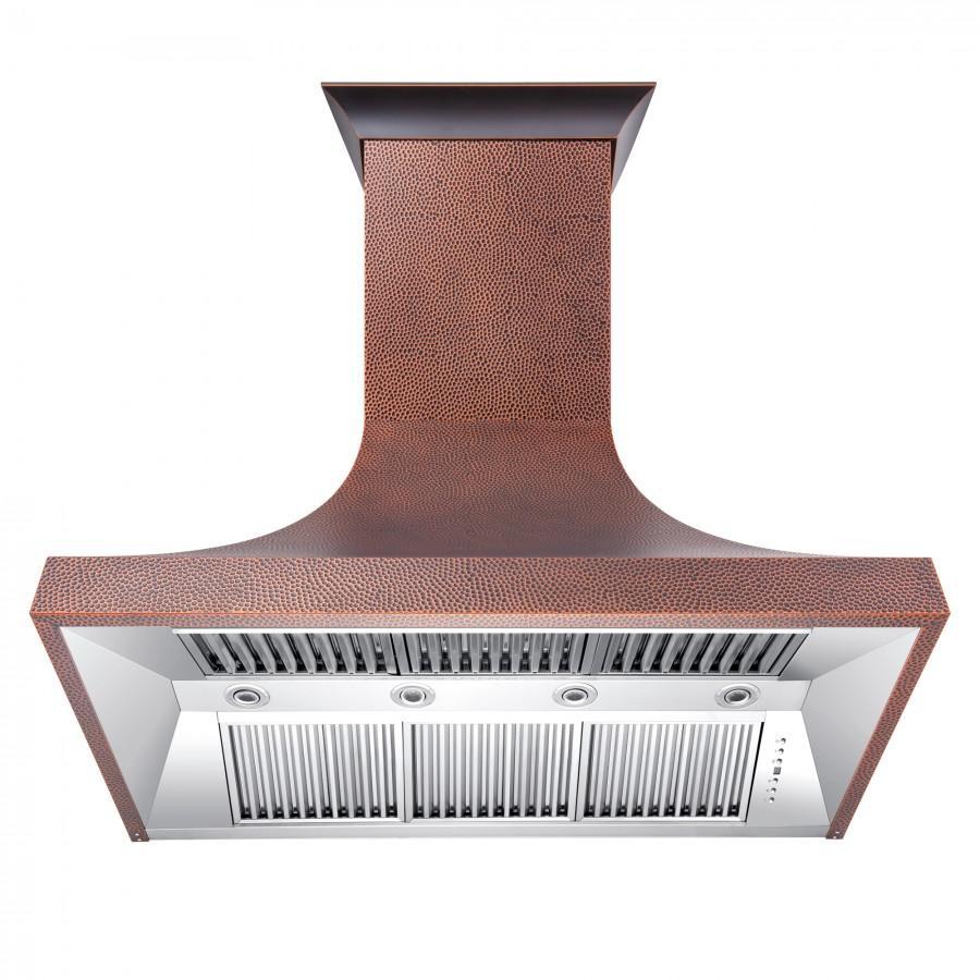 ZLINE 48" Wall Mount Range Hood Copper Finish 4-Speed Fan LED Lighting (8632H-48)