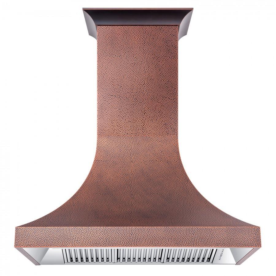 ZLINE 48" Wall Mount Range Hood Copper Finish 4-Speed Fan LED Lighting (8632H-48)