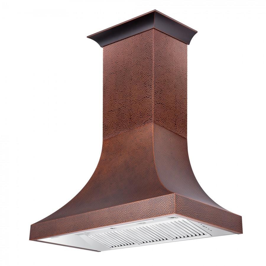 ZLINE 48" Wall Mount Range Hood Copper Finish 4-Speed Fan LED Lighting (8632H-48)