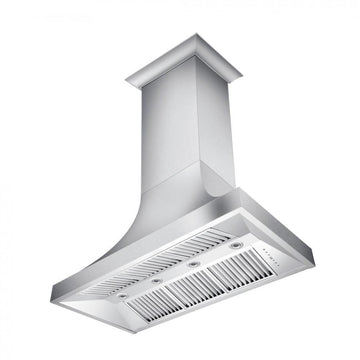 ZLINE 48 in Wall Mount Range Hood Satin Stainless Steel Ducted Designer Series 8632S (8632S-48)