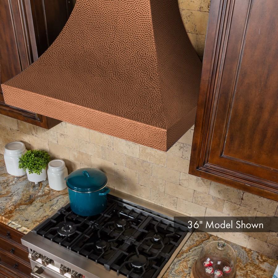 ZLINE 48" Wall Mount Range Hood Copper Finish 4-Speed Fan LED Lighting (8632H-48)