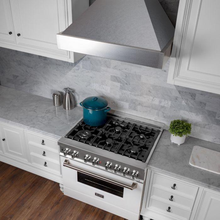 ZLINE 30 in. Wall Mount Range Hood Satin Stainless Steel Finish 4-Speed Fan (8654SN-30)
