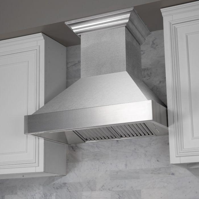 ZLINE 30 in. Wall Mount Range Hood Satin Stainless Steel Finish 4-Speed Fan (8654SN-30)