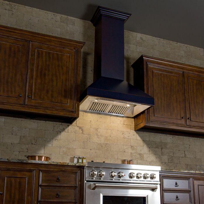 ZLINE 36 in. Wall Mount Range Hood, Oil-Rubbed Bronze Finish, 24 in. Depth (8667B-36)