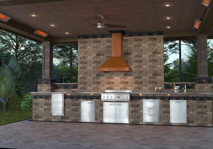 ZLINE 36 in. Wall Mount Range Hood with Crown Molding, Copper Finish (8667C-36)