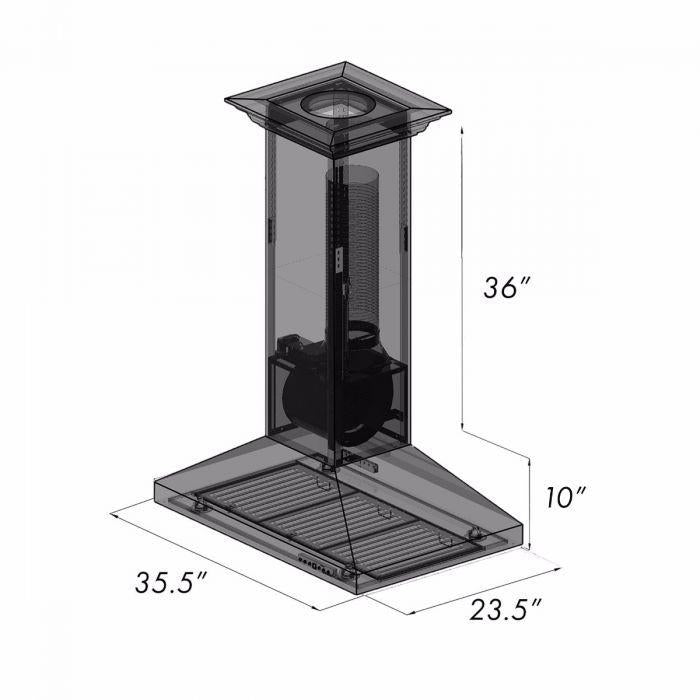 ZLINE 36 in. Island Range Hood Oil-Rubbed Bronze Designer Series 700 CFM (8KL3iB-36)