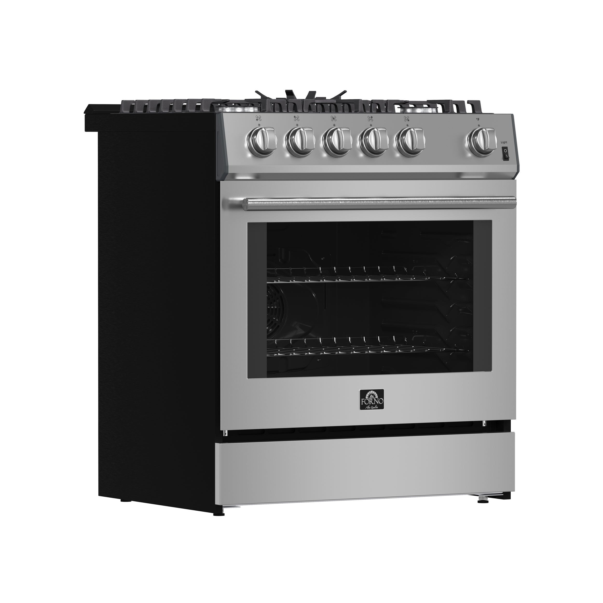 Forno Espresso Leonardo 30-Inch Freestanding Gas Range, 5.0 cu. ft. Oven, Stainless Steel (Model FFSGS1116-30)