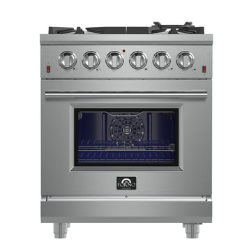 Forno Massimo 30 in. 4.32 cu. ft. Freestanding Gas Range with 5 Sealed Burners in Stainless Steel (FFSGS6239-30)