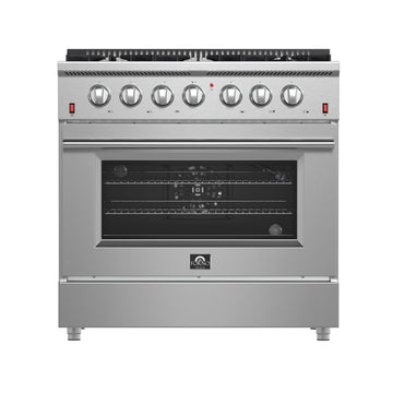 Forno Galiano 36 in. Freestanding Gas Range with 6 Sealed Burners, 5.36 cu. ft. Oven, Stainless Steel (FFSGS6244-36)