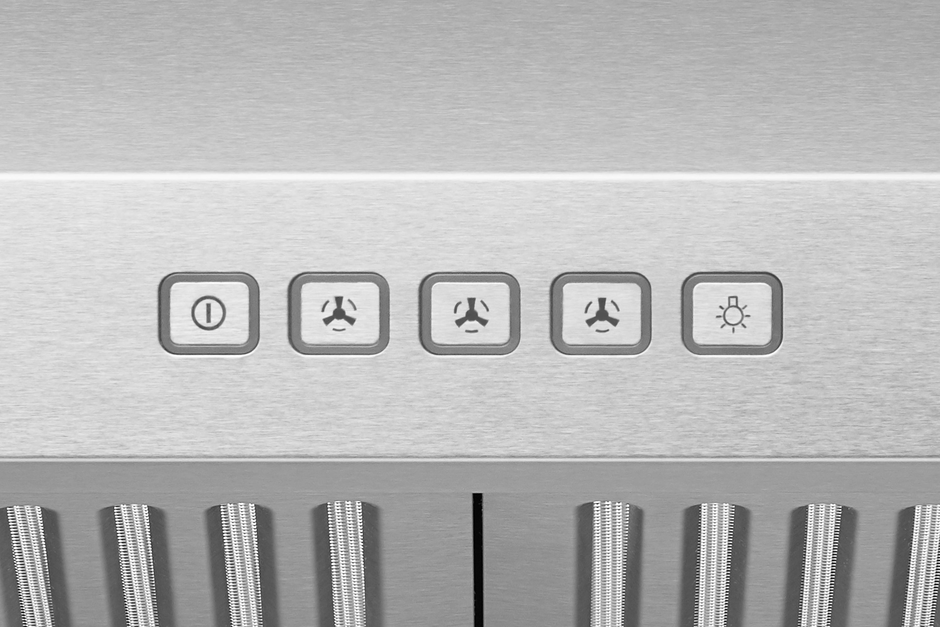 Hauslane 30-Inch Under Cabinet Curved Range Hood with Stainless Steel Filters and Panel LED in Stainless Steel (UC-B018SS-30)