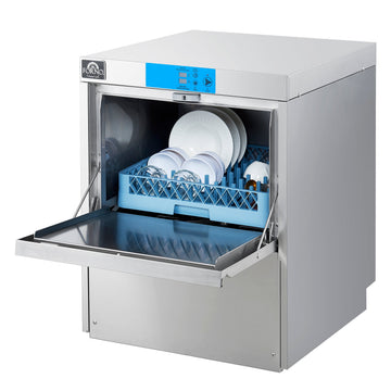 FORNO 25-Inch Commercial Undercounter Dishwasher, 23L Tank, 3 Wash Cycles, High-Temperature Sanitizing, Stainless Steel (FCMDW0024)