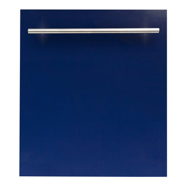 ZLINE 24 in. Top Control Dishwasher in Blue Gloss and Modern Handle, DW-BG-H-24