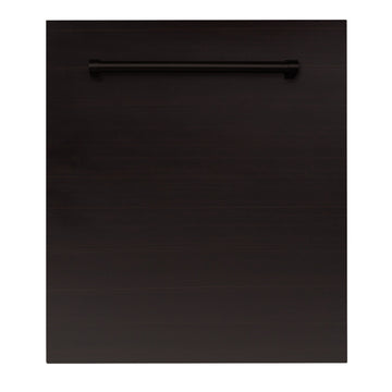 ZLINE 24-Inch Top Control Dishwasher, Oil-Rubbed Bronze, Stainless Steel Tub, Traditional Handle, DW-ORB-H-24