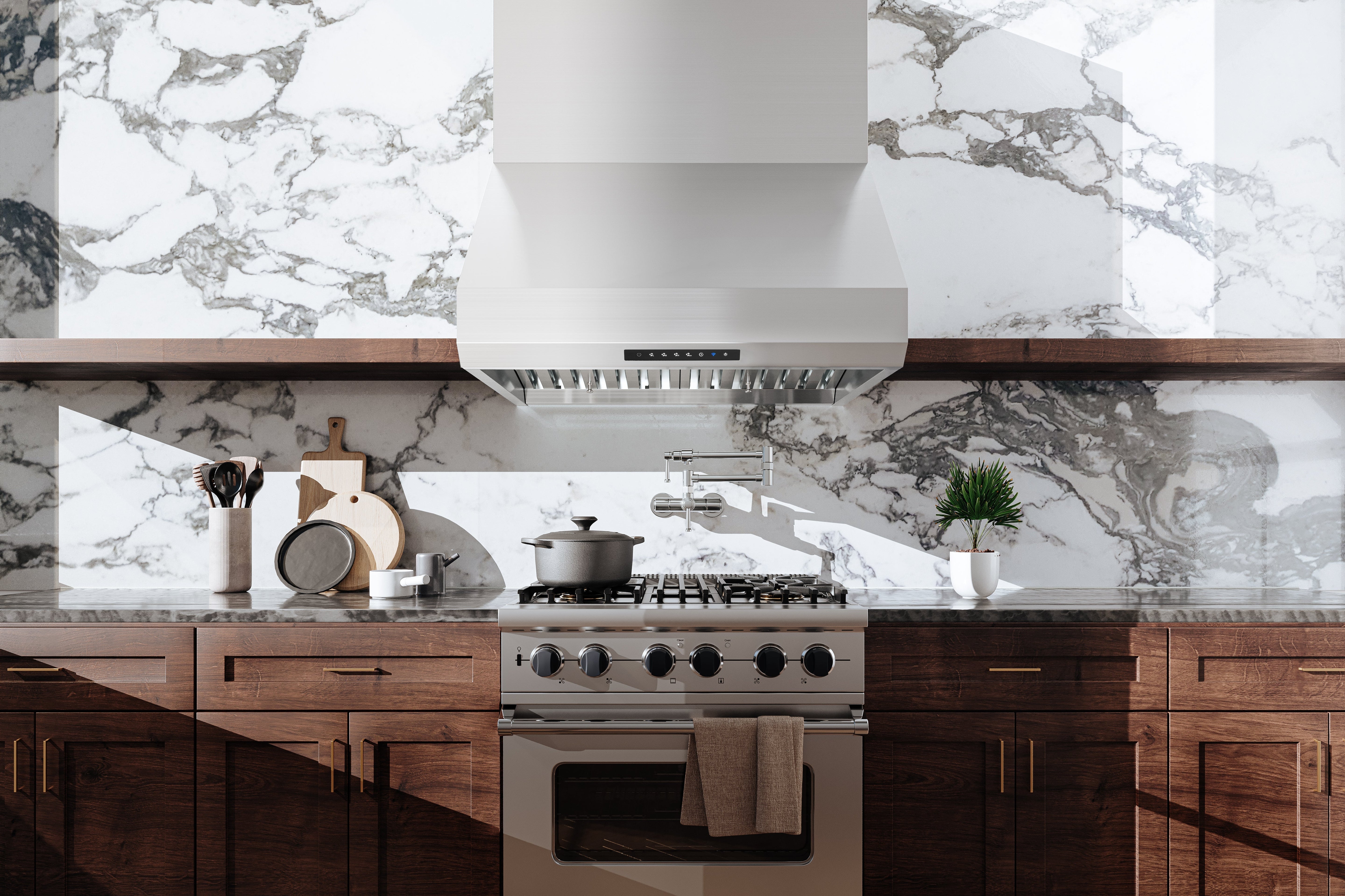 Hauslane 540 CFM Pro-Style Under Cabinet and Wall Mount Range Hood in Stainless Steel (PRO500SS)