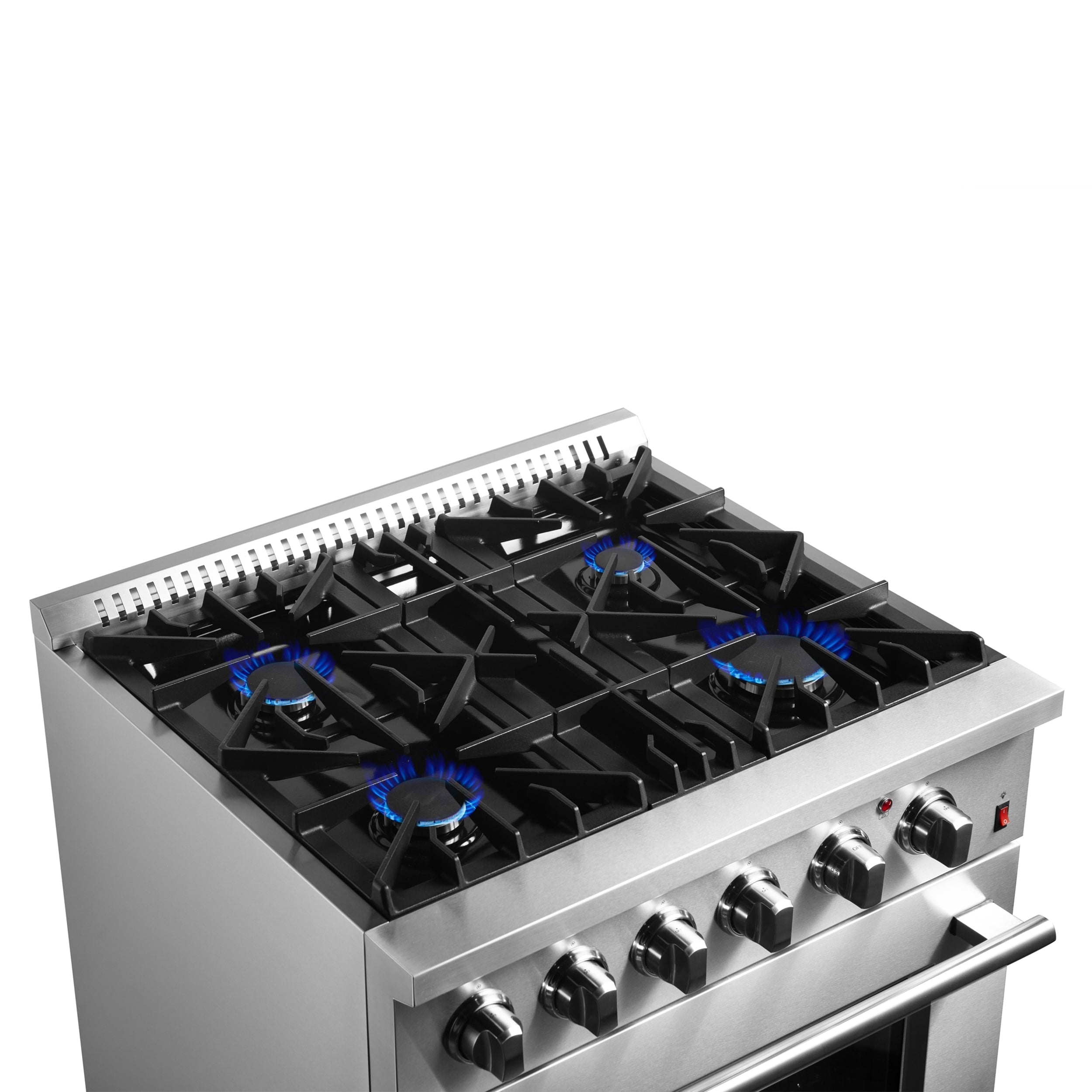 FORNO Marco 30-Inch Dual Fuel Range, 4 Sealed Burners, 4.32 cu. ft. Oven, Stainless Steel (Model FFSGS6197-30)