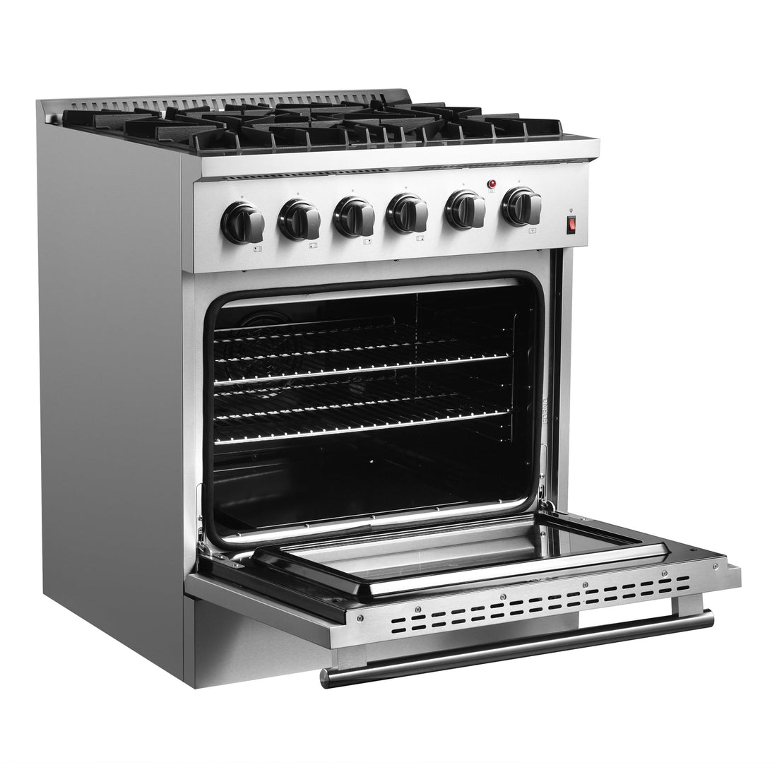 FORNO Marco 30-Inch Dual Fuel Range, 4 Sealed Burners, 4.32 cu. ft. Oven, Stainless Steel (Model FFSGS6197-30)