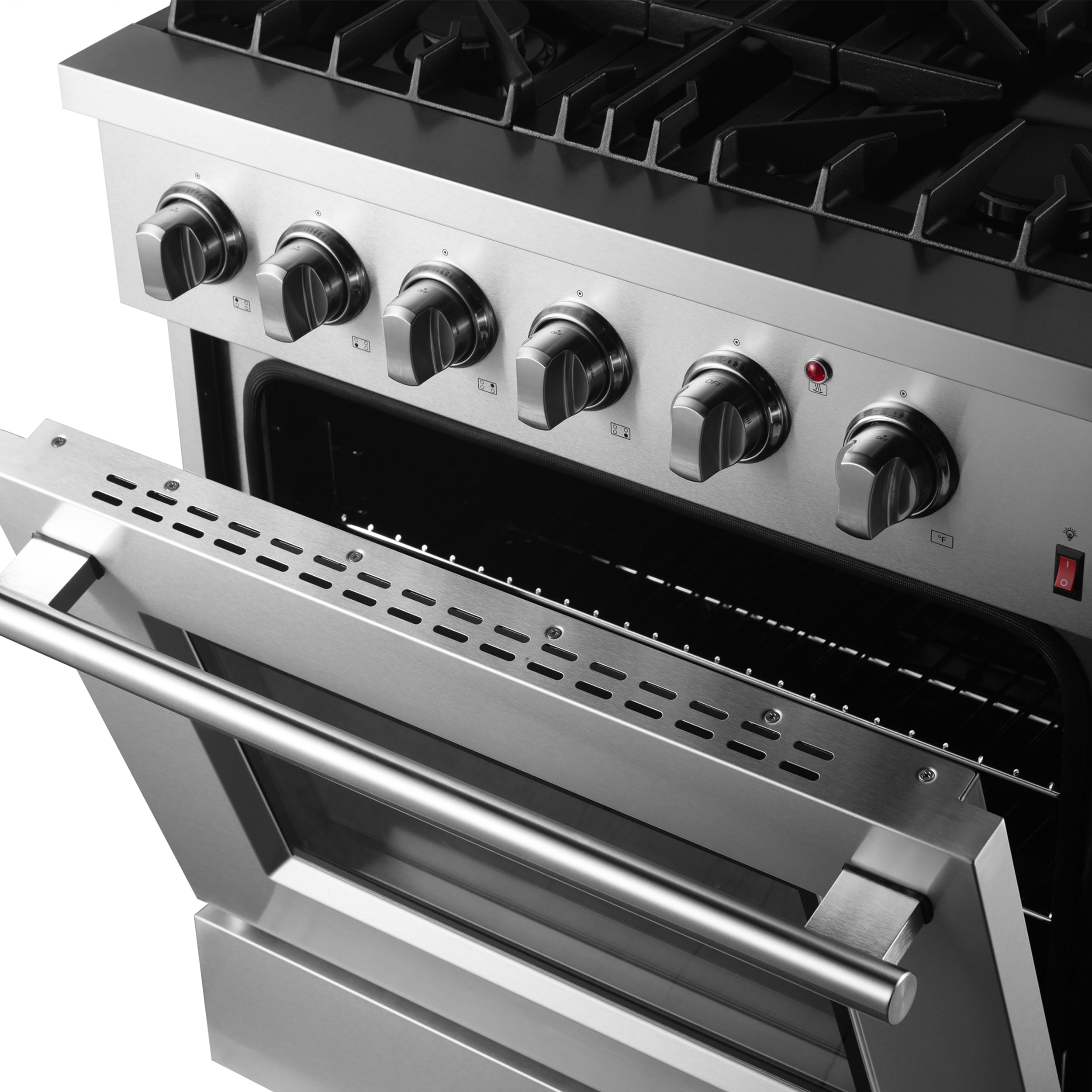FORNO Marco 30-Inch Dual Fuel Range, 4 Sealed Burners, 4.32 cu. ft. Oven, Stainless Steel (Model FFSGS6197-30)