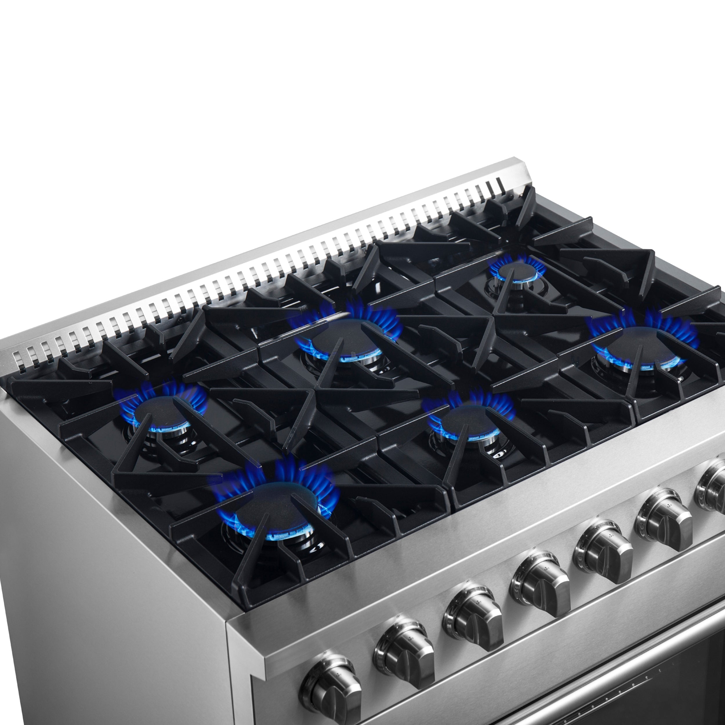 Forno Marco 36-Inch Dual Fuel Range, 5.36 cu. ft. Oven, 6 Sealed Burners, Stainless Steel (Model FFSGS6197-36)