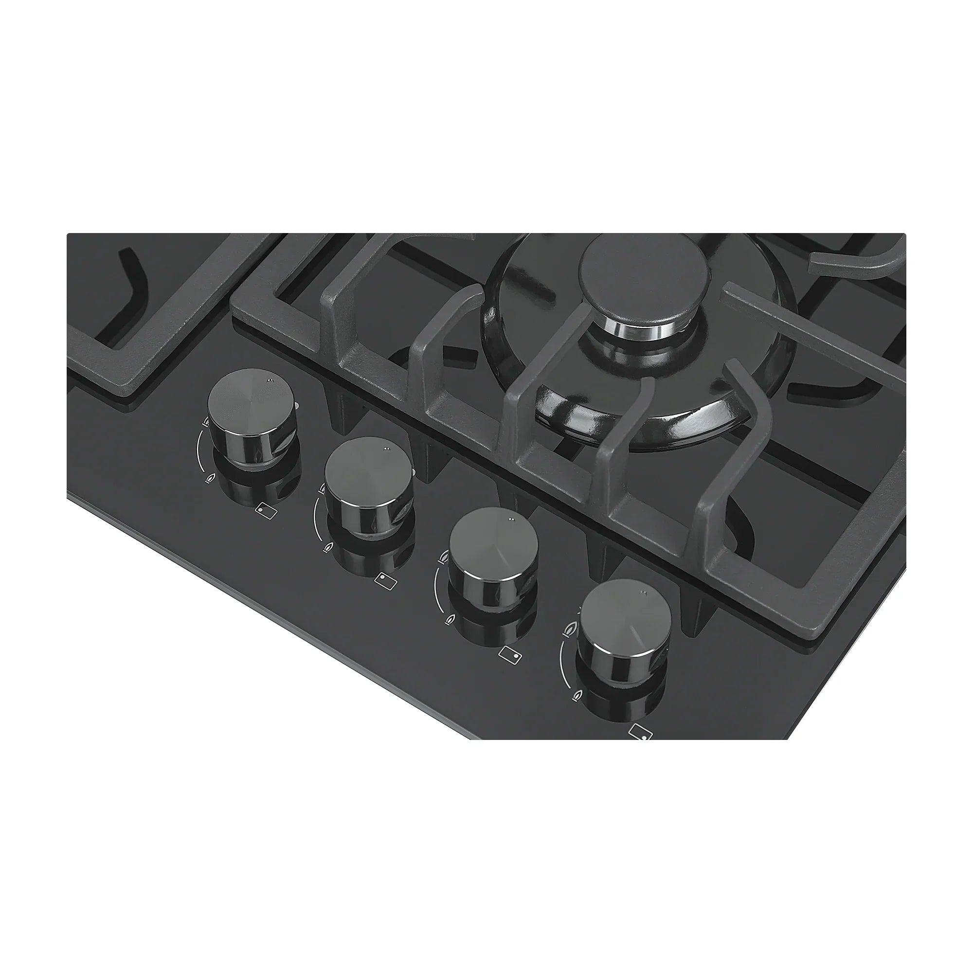 Empava 24-Inch Built-In Natural Gas Cooktops with 4 Burners in Black (EMPV-24GC28)
