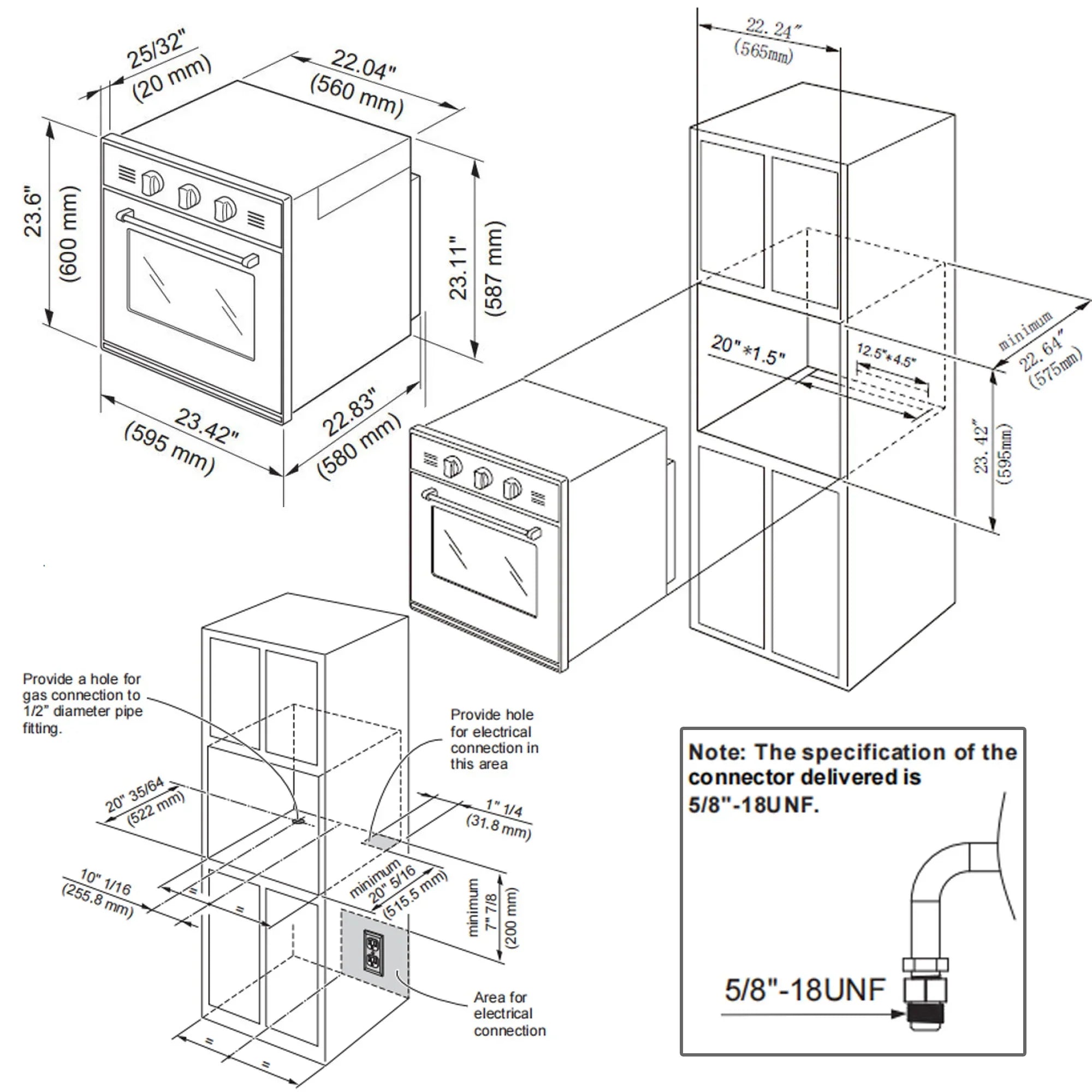 Empava 24-Inch 2.3 Cu. ft. Liquid Propane Gas Single Wall Oven (EMPV-24WO11L)