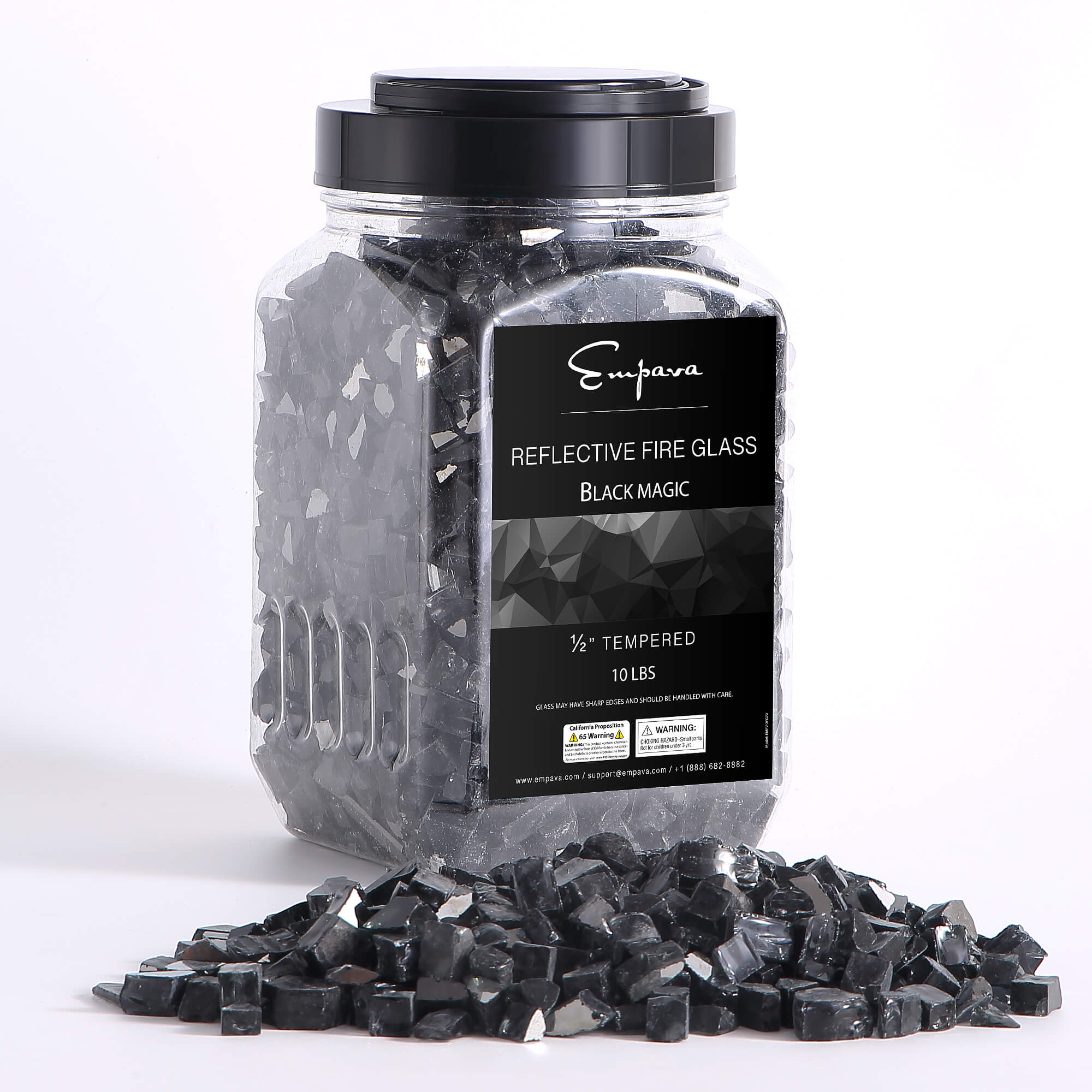 Empava Tempered Fire Glass in Black Magic (EMPV-2FG72)