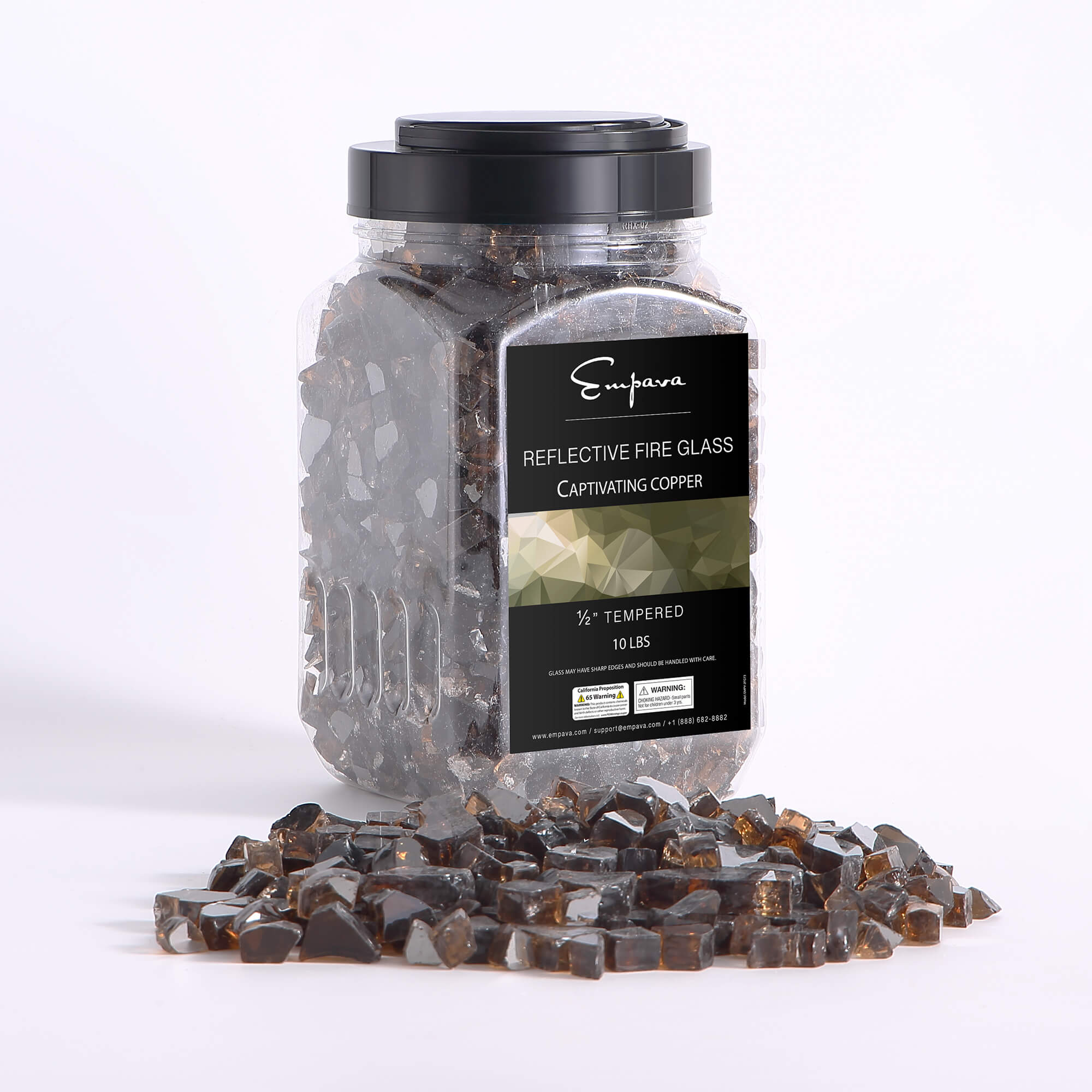 Empava Tempered Fire Glass in Captivating Copper (EMPV-2FG73)
