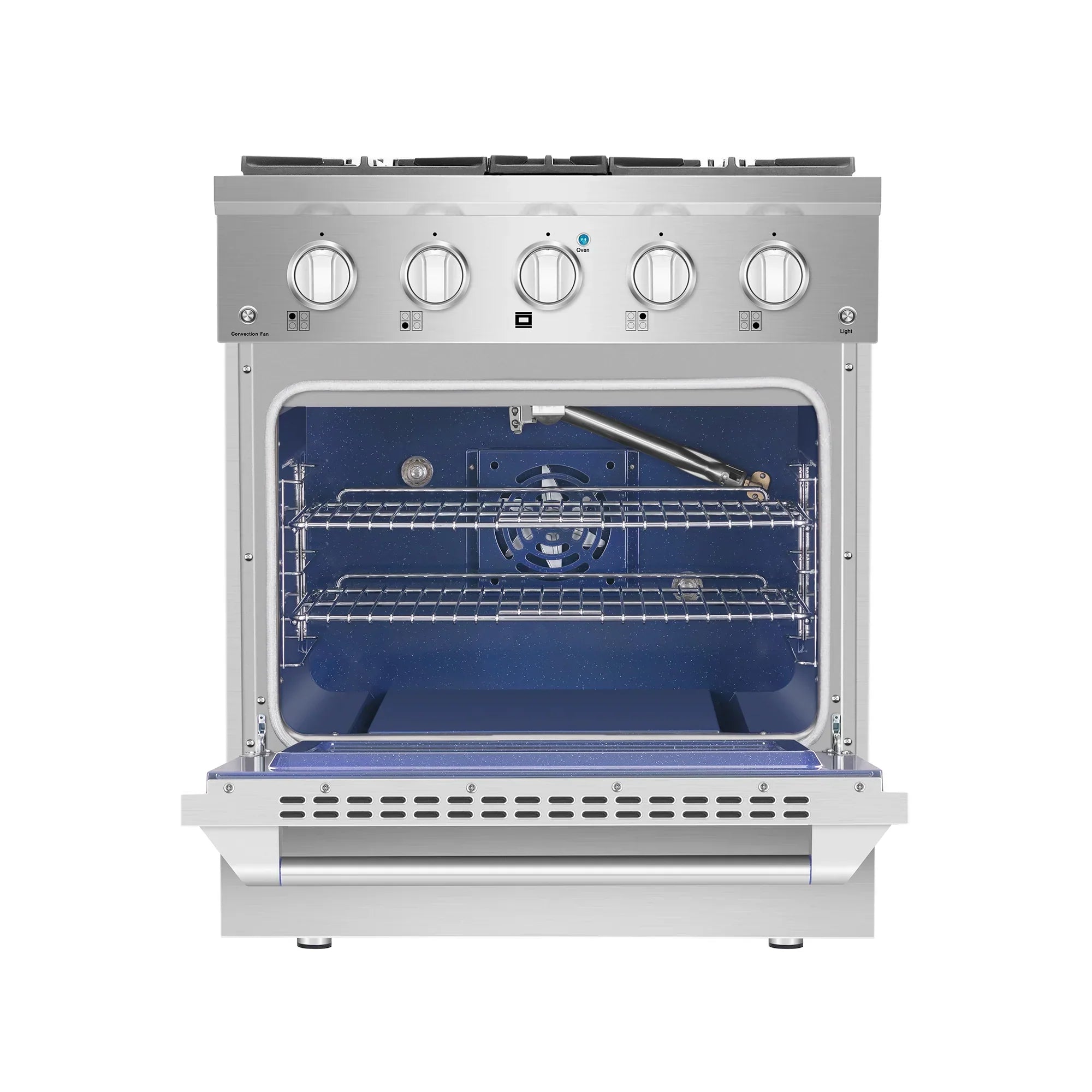 Empava 30-Inch Pro-Style Slide-In Single Oven Gas Range in Stainless Steel (30GR07)